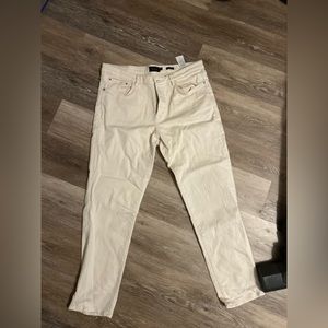 Massimo Dutti cream tapered fit jeans